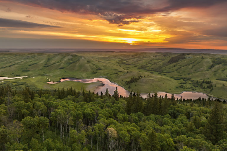 A landscape photograph overlooking cypress hills provincial park